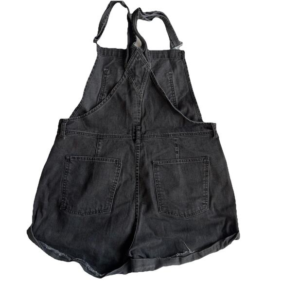 We The Free Ziggy Shortalls Dark Grey /Black Denim Size M/L Free People - Picture 2 of 4